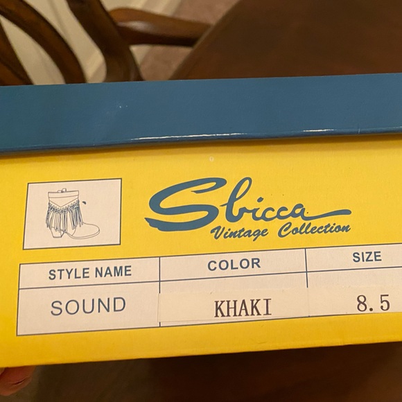 Sbicca Sound Khaki Suede Leather Fringed Tassel Booties Size 8.5 in Box - Picture 10 of 11